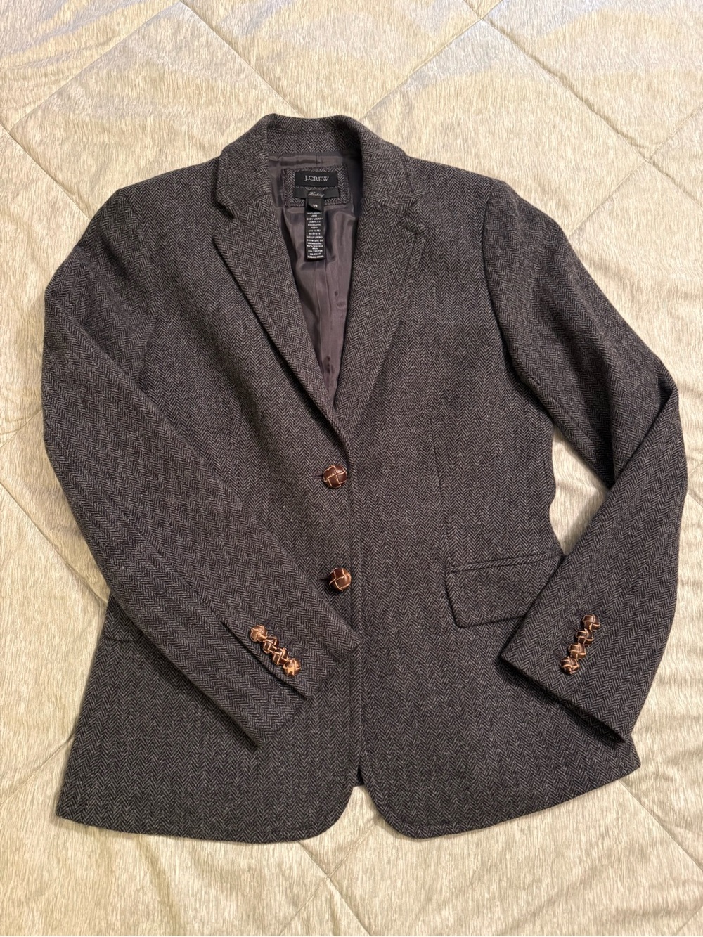 J. Crew Herringbone Wool Jacket - Picture 2 of 5